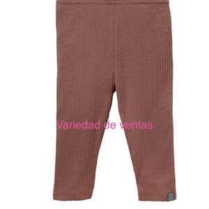 Brown Ribbed Kids Leggings